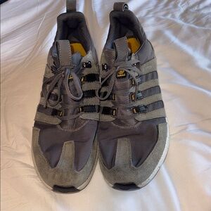 Adidas Men's Charcoal and Yellow Sneakers